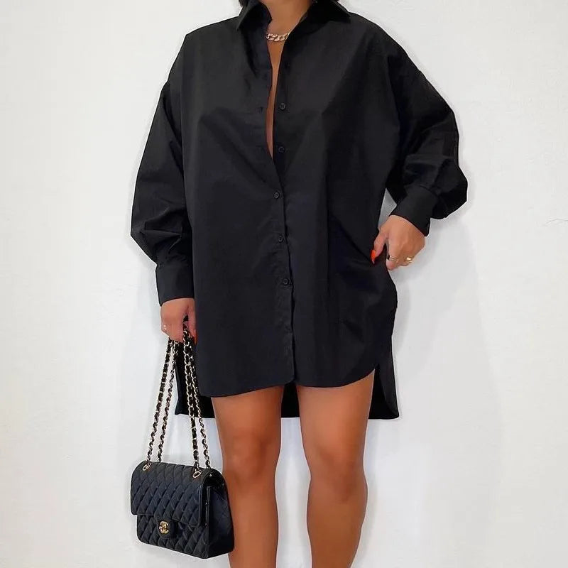 Anouck Jurk | Elegante Overhemdjurk met Knopen en Comfortabele Loose Fit