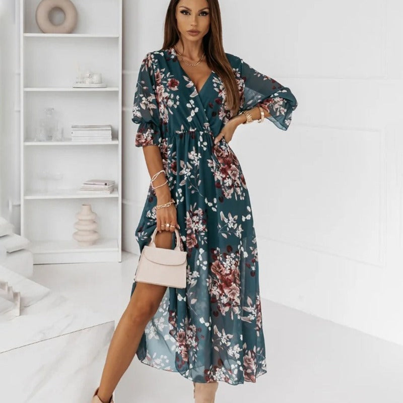 Arianne Dress | Luchtige Midi-jurk met Elegante Pasvorm en Zomerse Stijl