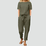 Linnen Set Dames Zomer met Top en Broek, Luchtig en Ademend - Ginevra Russo