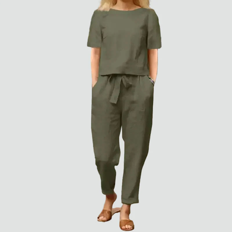 Linnen Set Dames Zomer met Top en Broek, Luchtig en Ademend - Ginevra Russo