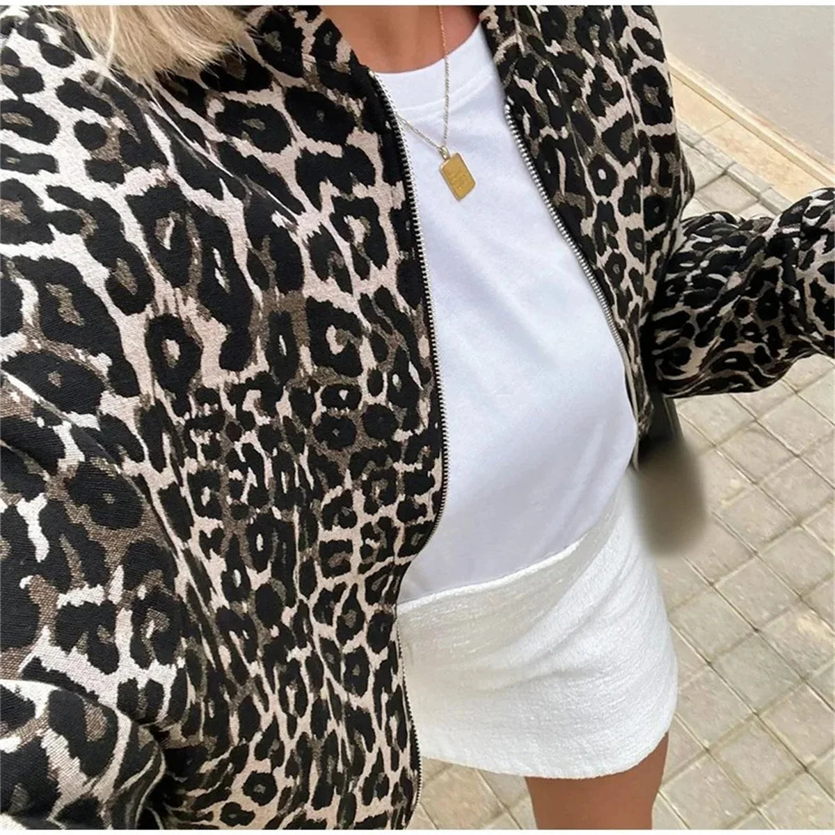 Bomber Jas Met Luipaard Print - Tussenjas dames - BMBR