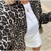 Bomber Jas Met Luipaard Print - Tussenjas dames - BMBR