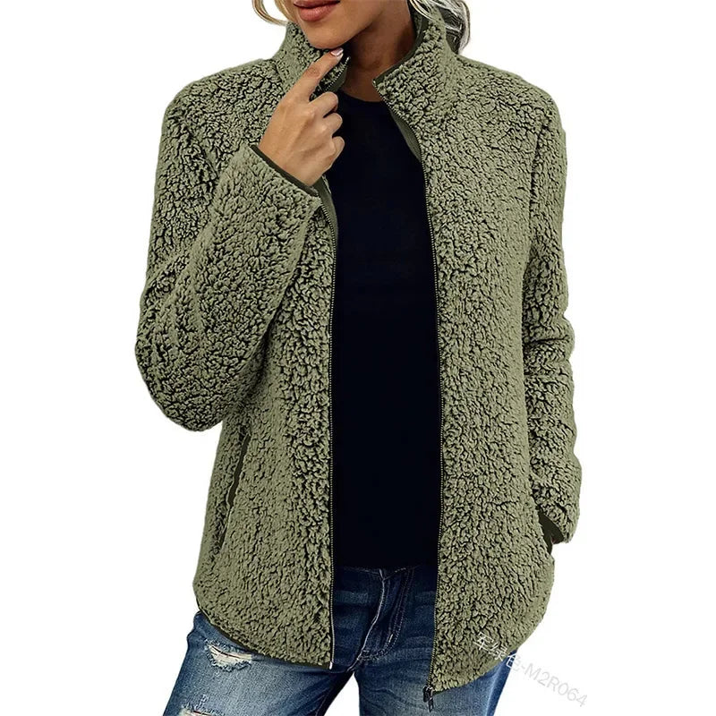 Giulia Luxe Fleece Jacket Dames – Warme & Stijlvolle Jas voor Herfst en Winter