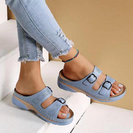 Diora Sandalen | Orthopedische Leren Sandalen met Memory Foam en 3-Boog Ondersteuning