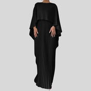 Alessandra Elegante maxi-jurk dames – vloeiende jurk met vleermuismouwen en taille-accent