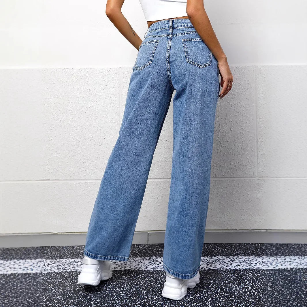 Livia Jeans | Dames Mom Jeans met Hoge Taille en Rechte Pasvorm