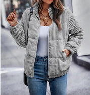 PARI | Ribfluwelen winterjas