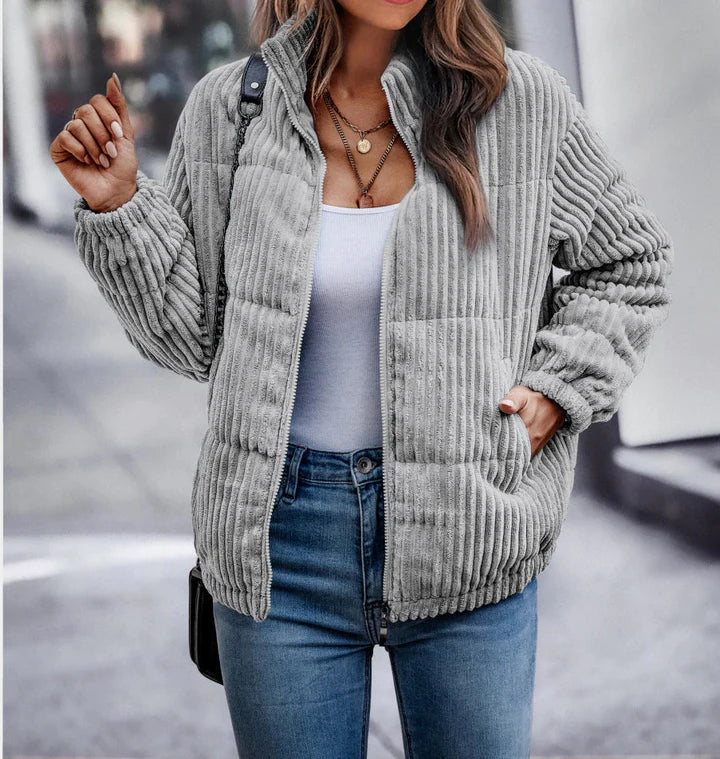 PARI | Ribfluwelen winterjas