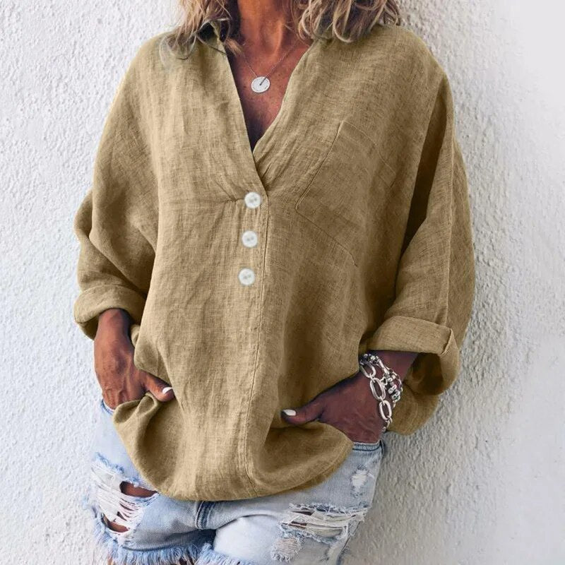 Siena Blouse | Ibiza-Stijl Damesblouse met Bohemien Flair en Luchtige Pasvorm