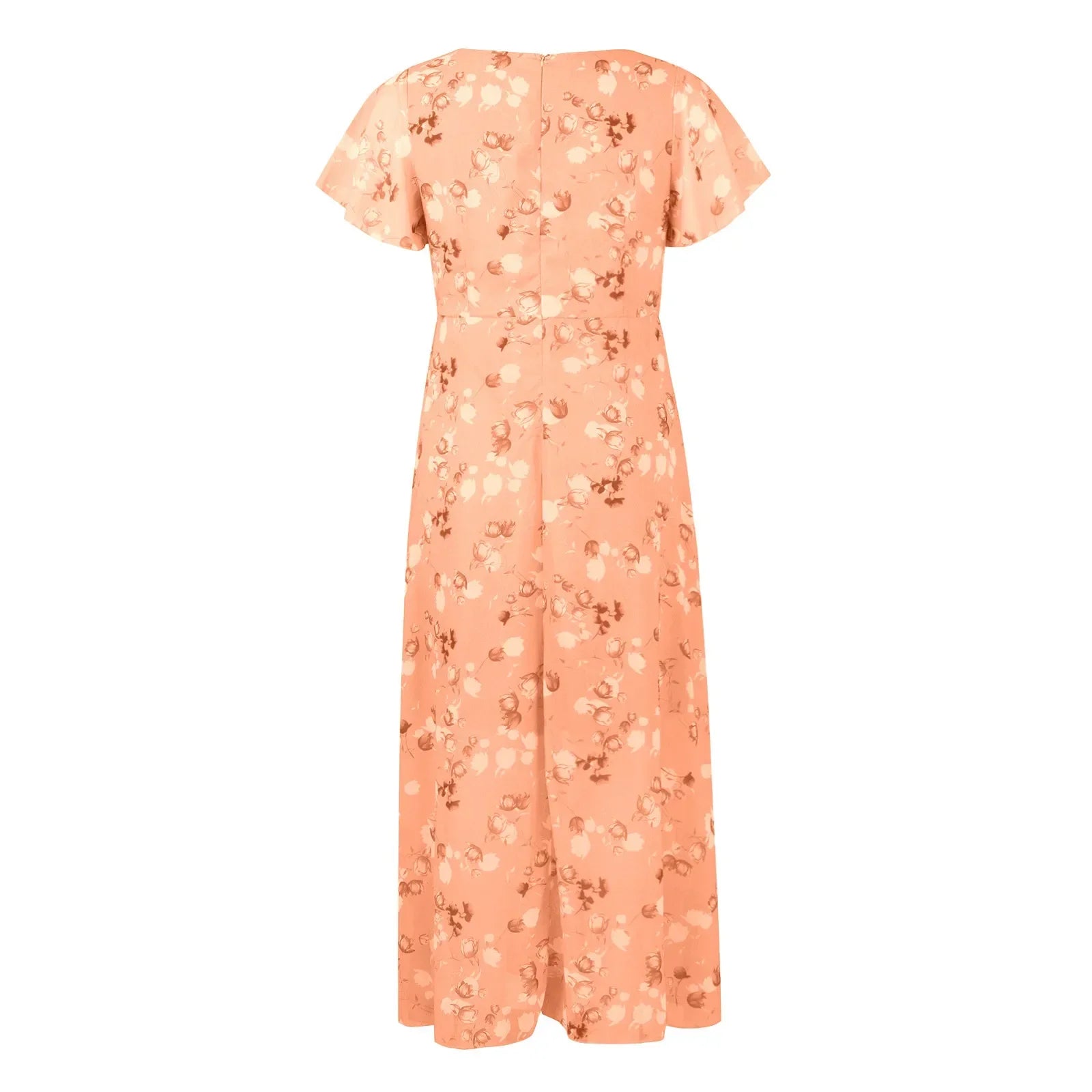 Giulia Jurk | Bloemen Maxi-Jurk met Vlindermouwen en Elegante V-Hals