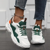 Nova | Chunky Sneakers Dames met Kleurblok - Lichtgewicht, Trendy en Comfortabel - Beige / Zwart / Wit