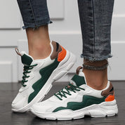 Nova | Chunky Sneakers Dames met Kleurblok - Lichtgewicht, Trendy en Comfortabel - Beige / Zwart / Wit