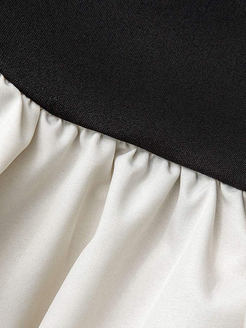 Blair Dress | Strapless Gebreide en Linnen look Jurk met Getailleerde Pasvorm