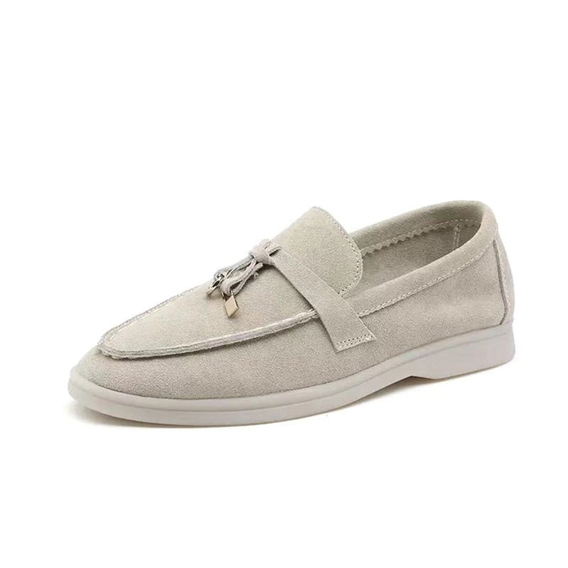 Loafers Dames Suède met Kwastje en Platte Zool - Zwart / Grijs / Bruin - Maelen