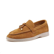 Loafers Dames Suède met Kwastje en Platte Zool - Zwart / Grijs / Bruin - Maelen