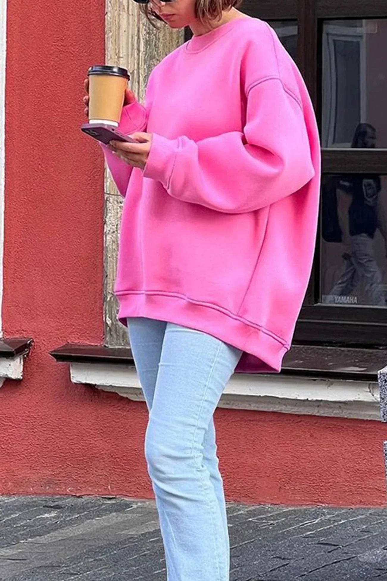 Fiorella Oversized Sweater Dames – Zachte Trui van Biologisch Katoen met Ronde Hals