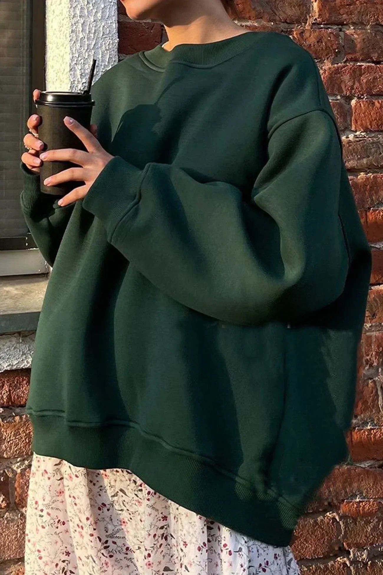 Fiorella Oversized Sweater Dames – Zachte Trui van Biologisch Katoen met Ronde Hals