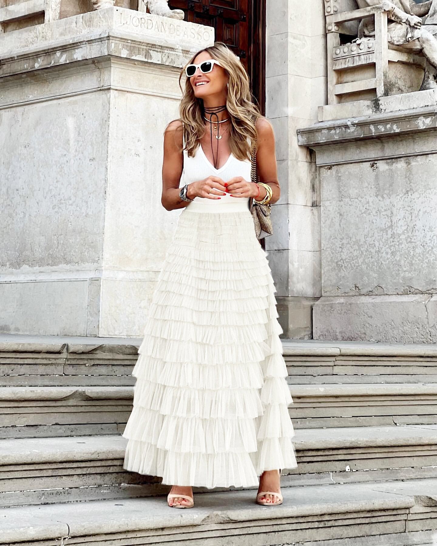 Tule Maxi Rok Dames met Elastische Tailleband - Valentina Beretti