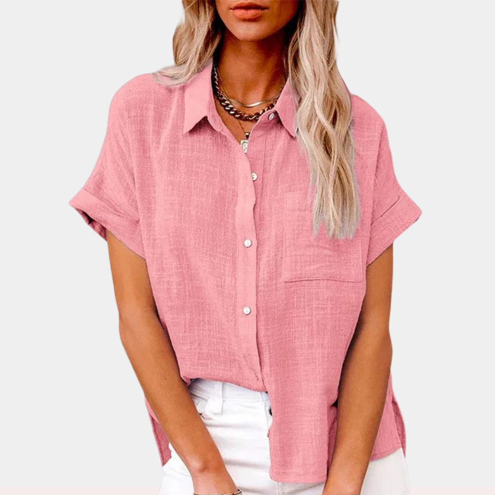 Luchtige Blouse Dames Katoen Linnen | Loose Fit Zomertop – Bella Serena