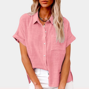 Luchtige Blouse Dames Katoen Linnen | Loose Fit Zomertop – Bella Serena