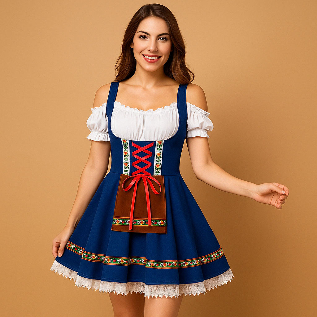 Annelies Dirndl Jurk | Traditionele Oktoberfest-jurk met Flatterende Pasvorm in Diverse Kleuren
