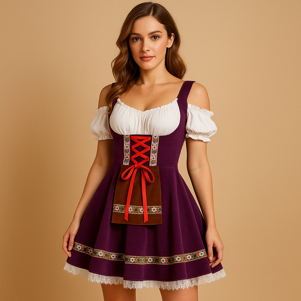 Annelies Dirndl Jurk | Traditionele Oktoberfest-jurk met Flatterende Pasvorm in Diverse Kleuren