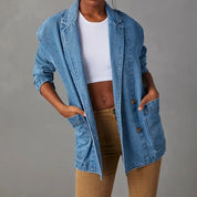 Abegonda Blazer | Denim Blazer met Klassieke Snit en Moderne Casual Elegantie