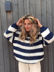 Lucia Oversized dames trui met ronde hals – comfortabele gebreide trui met lange mouwen