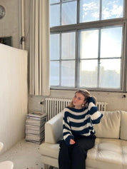 Lucia Oversized dames trui met ronde hals – comfortabele gebreide trui met lange mouwen