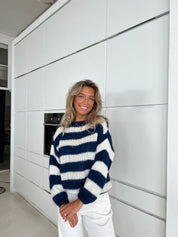 Lucia Oversized dames trui met ronde hals – comfortabele gebreide trui met lange mouwen