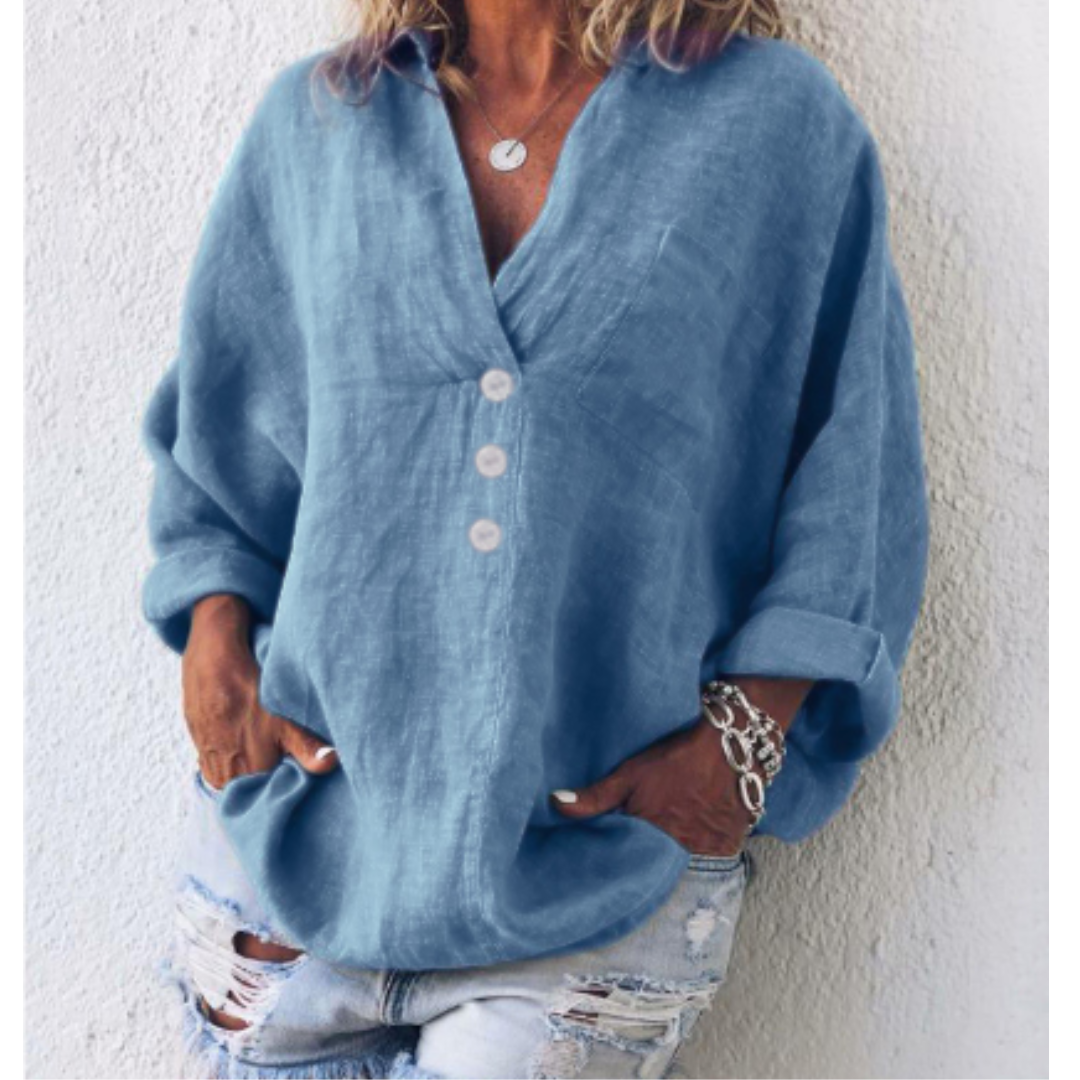 Siena Blouse | Ibiza-Stijl Damesblouse met Bohemien Flair en Luchtige Pasvorm