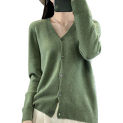 Elisa Vest | Dames Cardigan met V-Hals en Losse, Elegante Pasvorm