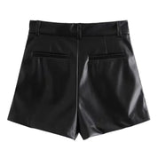 Angel Short | Hoog Getailleerde PU-Leren Dames Short met Retro Vibes