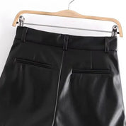 Angel Short | Hoog Getailleerde PU-Leren Dames Short met Retro Vibes