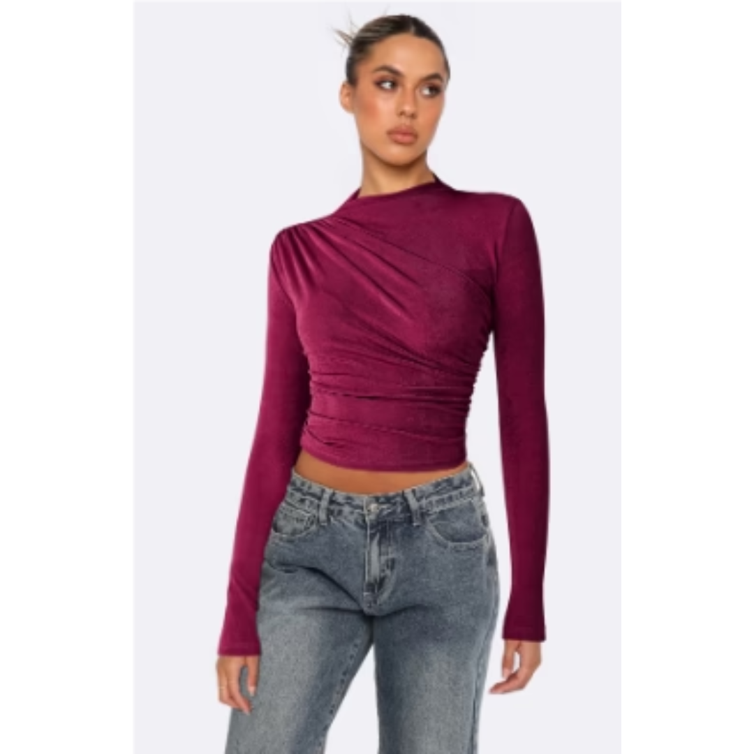 Elisa Top | Comfortabel Dames Topje met Lange Mouwen en Relaxte Pasvorm