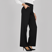 Wide Leg Broek Dames met Elastische Taille en Rechte Pijp, Comfortabel en Stijlvol - Chiara Lombardi