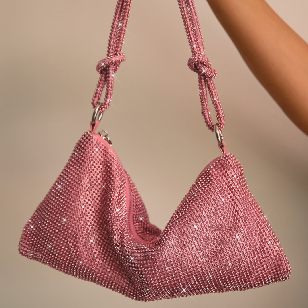 Luxe Pailletten Schoudertas Dames met Ketting - Zilver / Zwart / Roze / Groen / Roze / Blauw
