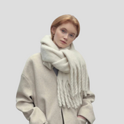 Luciana Dames kwastjessjaal – stijlvolle lange sjaal met franjes en zachte stof