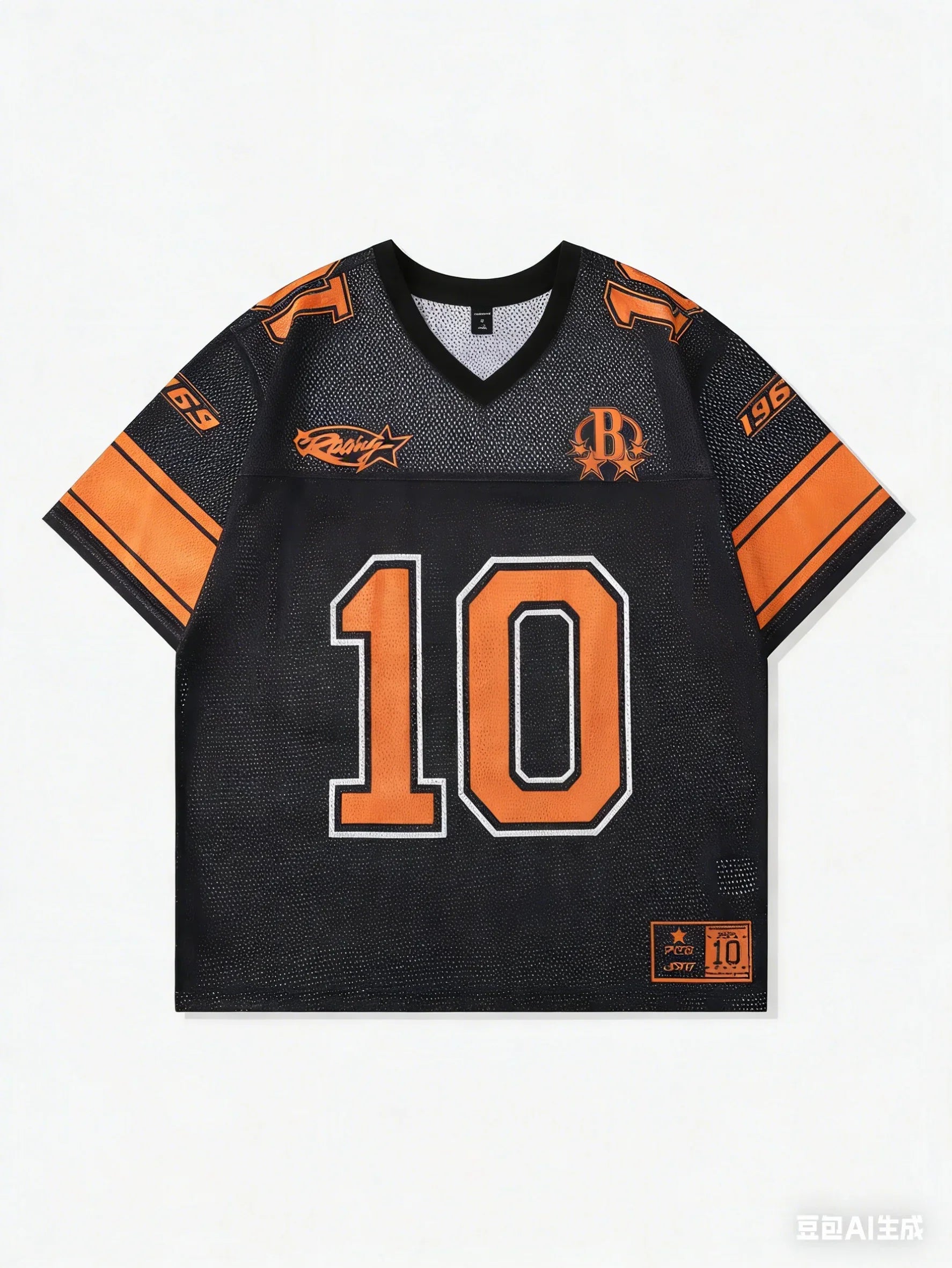 Voetbalshirt Dames Oversized Nummer 10 WK - Oranje / Rood / Groen