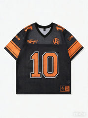 Voetbalshirt Dames Oversized Nummer 10 WK - Oranje / Rood / Groen