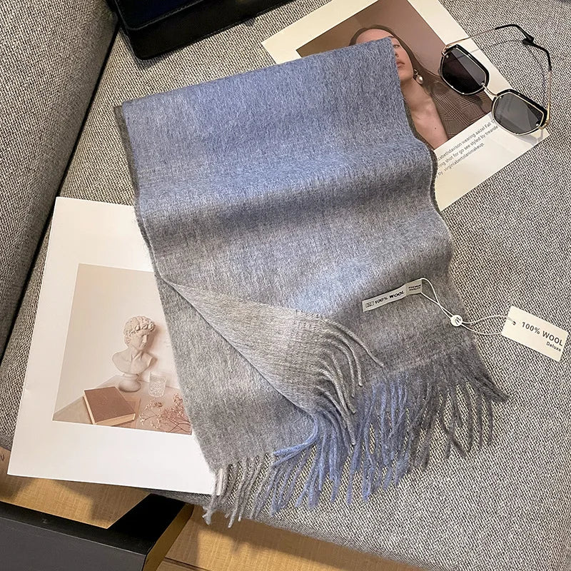 Isabella Luxe wollen sjaal dames – warme dambord wintersjaal van 100% wol