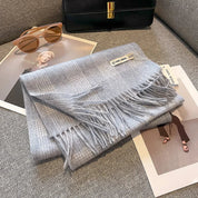 Isabella Luxe wollen sjaal dames – warme dambord wintersjaal van 100% wol