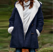 Vittoria Overjas | Fluwelen Dames Winterjas met Voering en Knopen