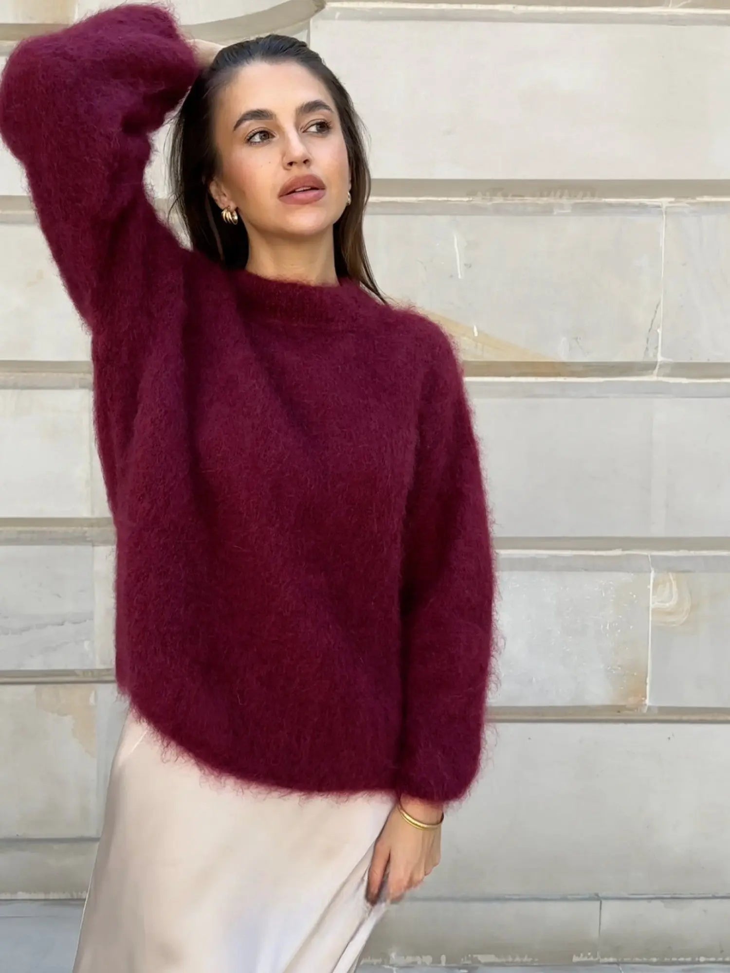 Livia Mohair trui dames – zachte lichte pullover met luxe pasvorm voor elk seizoen