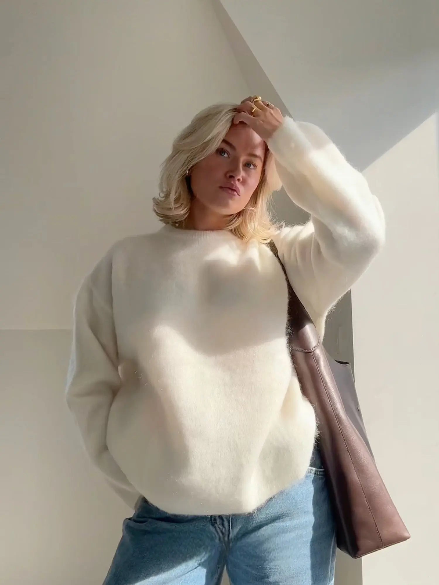 Lonya Damestrui, chique, elegant, gebreid, ronde hals, sweatshirt, winter, warm, trui, lange mouwen, gebreide trui, grote maat, gebreide trui, lang, oversized, Blauw, M Lonya Damestrui, chique, elegant, gebreid, ronde hals, sweatshirt, winter, warm, trui, lange mouwen, gebreide trui, grote maat, gebreide trui, lang, oversized, Blauw, M