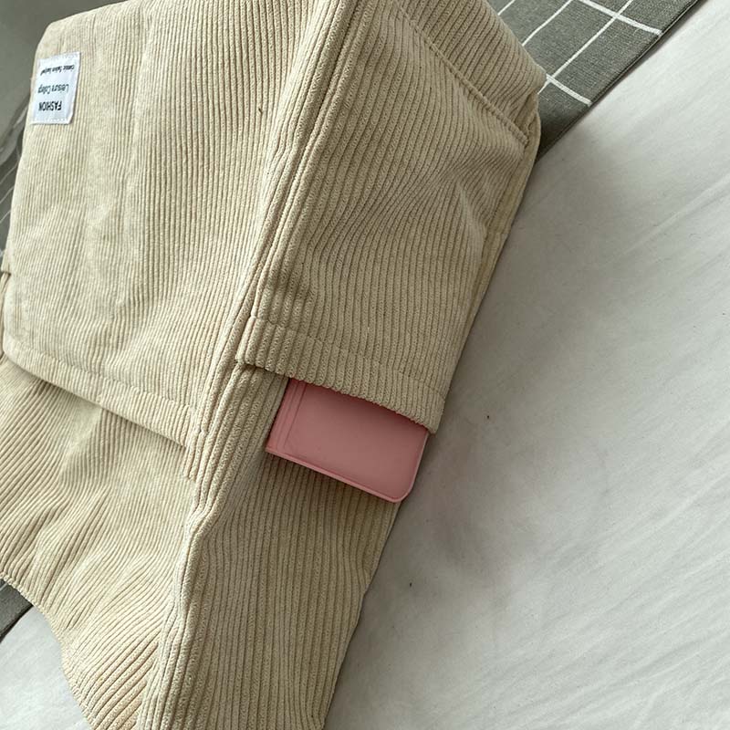 Emma Schoudertas | Corduroy Schooltas voor Dames met Laptopvak en Verstelbare Riem