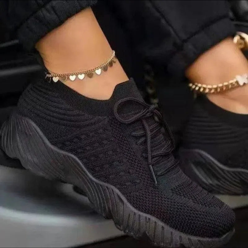 Alina Sneakers | Dames Sneakers met Ademend Mesh en Comfortabele Platformzool
