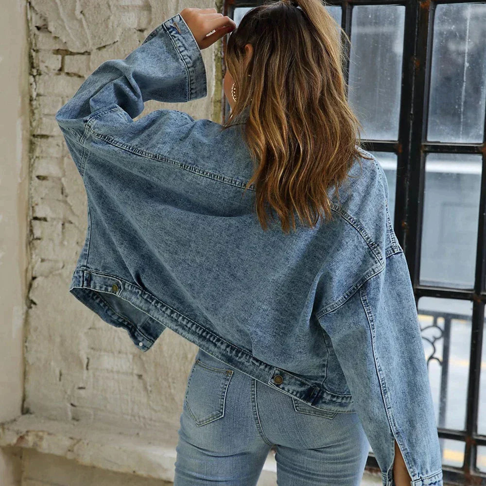 Alessandra Jasje | Casual Vintage Spijkerjasje met Losse Pasvorm en Tijdloze Look