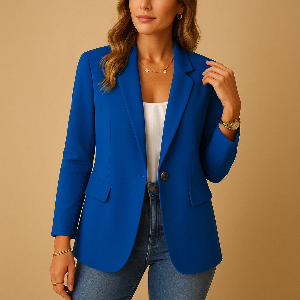 Dames Getailleerde Blazer Enknoops Revers Zakken Werk en Casual - Wit / Roze / Rood - Maelen