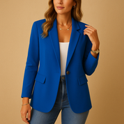Dames Getailleerde Blazer Enknoops Revers Zakken Werk en Casual - Wit / Roze / Rood - Maelen